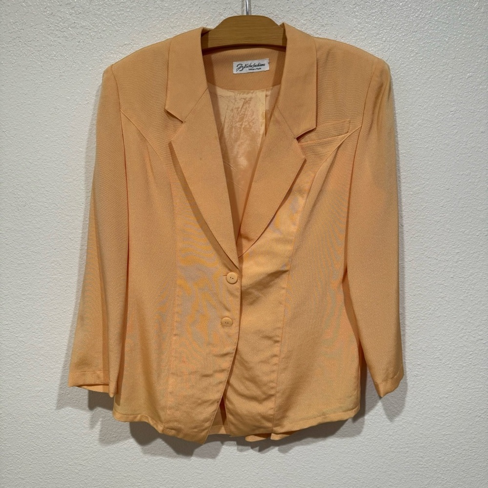 vintage echo fashions tokyo style orange button down blazer jacket coat